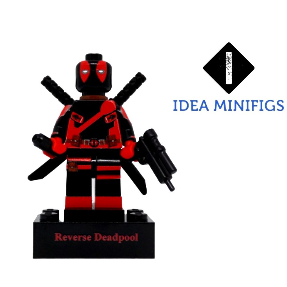 Reverse Deadpool Custom UV Print Design on Lego Minifigure
